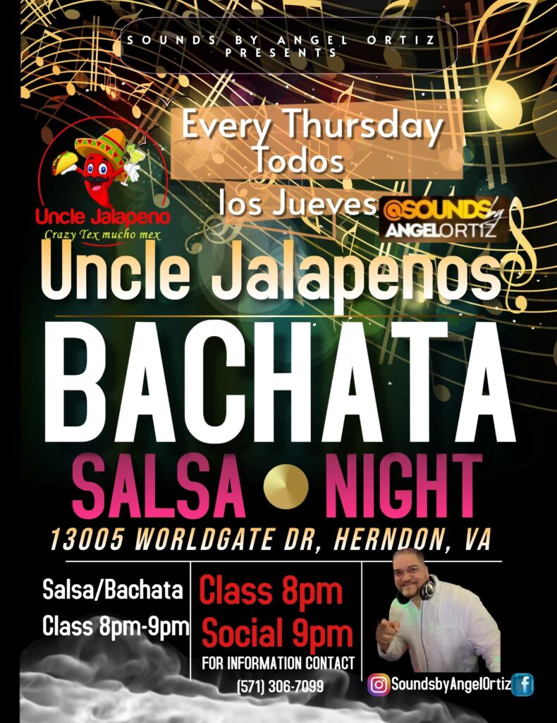 Bachata & Salsa Hot Thursday Nights Uncle Jalapeños NOVA Social